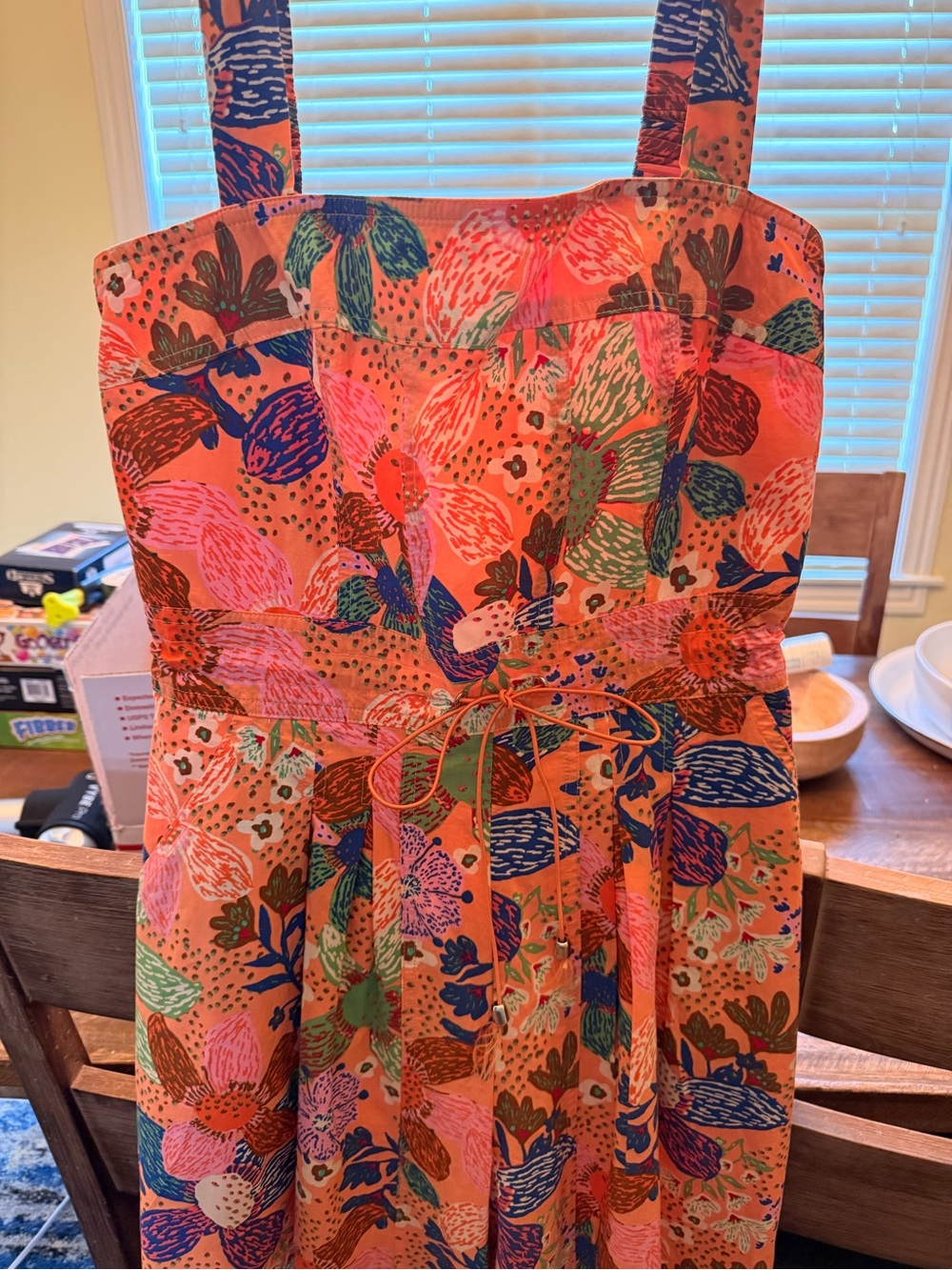 Floral Strap Sundress in Orange - Picture 2 of 3